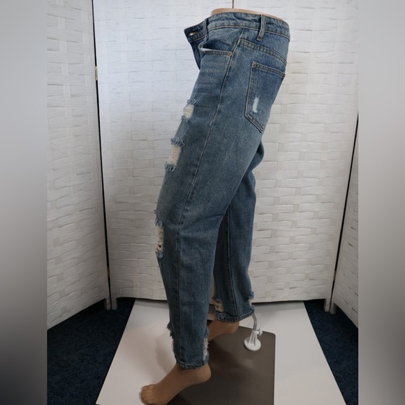 POL Women Jeans Distressed Denim Medium Wash Sz S - Picture 8 of 9